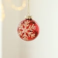 thumbnail image 4 of Horivan Glittering Red Light Up Christmas Ball Ornament 8cm Gold Electroplated Hanging Decoration for Holiday Tree Party Festive Decorations, 4 of 6