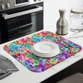 thumbnail image 3 of Pioneer Flower Floral Print Pattern Dish Drying Mat for Kitchen 1 Pack, Ultra Absorbent Microfiber Dishes Drainer Mats,16"x18", 3 of 6