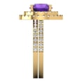 thumbnail image 3 of 2.68 ct Brilliant Round Cut Natural Amethyst 18K Yellow Gold Halo Solitaire with Accents Engagement Bridal Wedding Ring Band Set size 5.5, 3 of 7