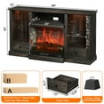 thumbnail image 2 of FAGAGA 59" Electric Fireplaces TV Stands with Charging Station for TVs Up To 70'', LED Entertainment Centers,Dark Rustic Oak, 2 of 8