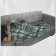 thumbnail image 6 of Checkered Soft Flannel Fleece Blanket, Vintage Fashion English Country Style with Modern Look in Soft Colors, Cozy Plush for Indoor and Outdoor Use, 50" x 60", Aqua Pale Grey White, by Ambesonne, 6 of 6