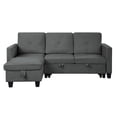 thumbnail image 5 of Lilola Home Nova Velvet Reversible Sleeper Sectional with Storage in Dark Gray, 5 of 6