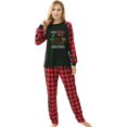 thumbnail image 2 of Pijamas a juego de Navidad para mujer, conjunto de pijamas verdes, Feliz Navidad, flocado, 2 of 4