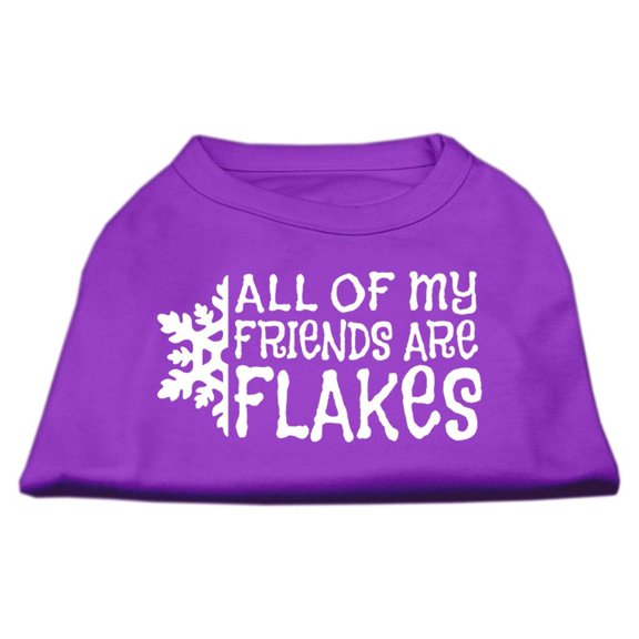 Christmas Screenprinted Dog Shirt, "All My Friends Are Flakes"