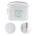 thumbnail image 4 of Unique Bargains 1 Pc Letter U Pattern Makeup Bag for Travel White Corduroy, 4 of 6