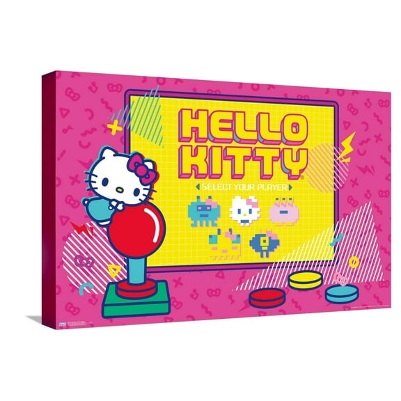 Hello Kitty: 22 Kawaii Arcade Canvas Wall Poster, 14.725" x 22.375"