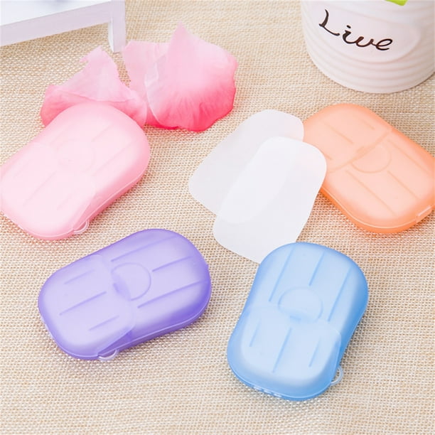 1 Caja de Jabón de Viaje Mini, Papel Higiénico, Jabón Desechable para Exteriores, Pastillas de Jabón de Manos