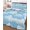 Blue, White, Cyan, variant on Quilts Queen Size Bedding Set, Sky Blue Reversible Summer Quilt 3 Pieces, Cartoon Nature Landscape Lightweight Bedspreads Coverlets with 2 Pillow Shams for All Seasons