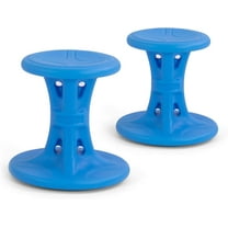 Play Around Wiggle Chairs 2-Pack, Kids Wobble Stools for Improved Focus and Attention - Blue, Made in USA
