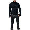 thumbnail image 2 of AherBiu Chemises pour Hommes à Manches Longues Ajustées Col Roulé Extensible Pull Léger Mode Automne, 2 of 7