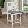 thumbnail image 5 of Furniture of America Treon Wood Padded Counter Chair in Antique White (Set of 2), 5 of 7