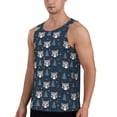 thumbnail image 2 of Gukieu Cute Christmas Tree Raccoon Print Men's Quick Dry Fitness Vest, Round Neck Sleeveless Fitness Bodybuilding Top-Small, 2 of 7