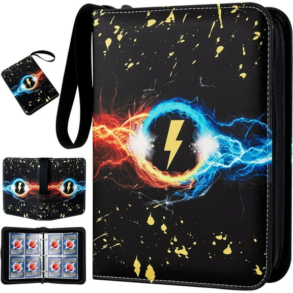 ZeenArt Trading Card Binder, 4-Pockets Collection Card Protective Cover, Fits 400 Cards