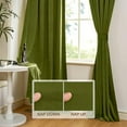 thumbnail image 4 of Olive Green Velvet Curtains Elegant Thermal Insulated Light Blocking Drapes for Office, Heavy Soft Curtains for Bedroom, Rich Earthy Tone Christmas Decor, W52 x L92, 2 Panels, 4 of 9