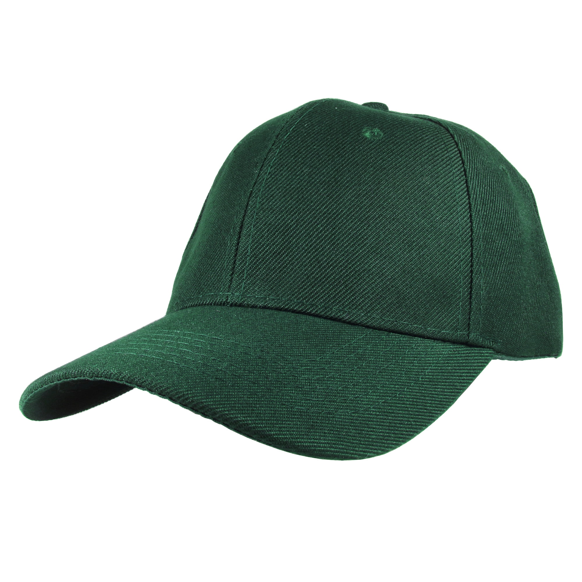 Pack-Hunter Back Gelante Plain Baseball Cap Green Strap Adjustable Hat 12 Adult