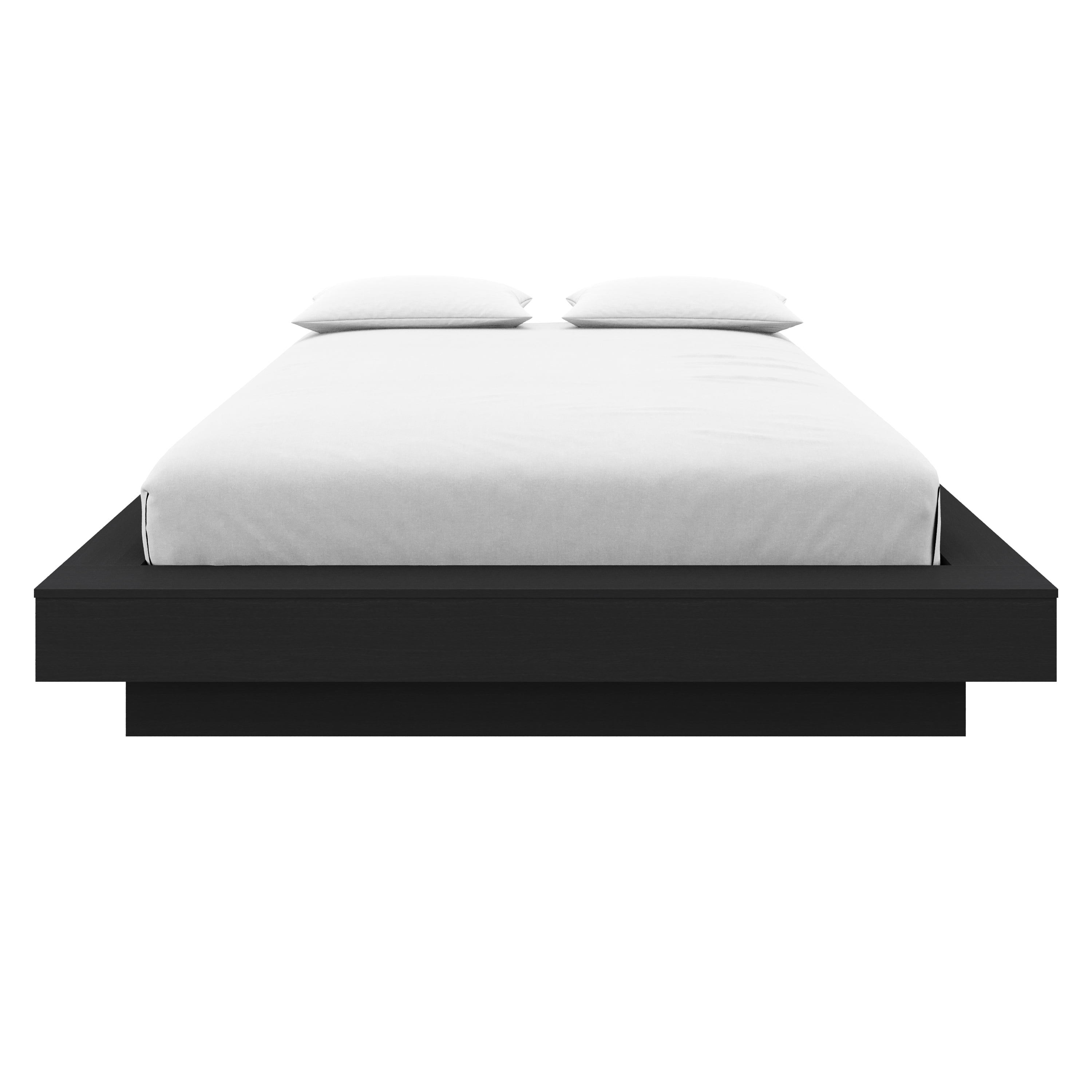Nexera Marconi King Size Platform Wood Bed Frame, Black Oak