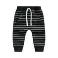 thumbnail image 1 of Genuiskids Toddler Baby Boys Spring Autumn Pants Kids Casual Striped Drawstring Loose Fit Trousers 0-3T, 1 of 7