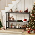 thumbnail image 2 of 32" Small Console Table with Storage, Narrow Entryway Table, Sofa Table for Living Room, Sturdy 3-Tier Console Tables for Living Room, Hallway, Foyer & Bedroom, Rustic Brown, 2 of 8