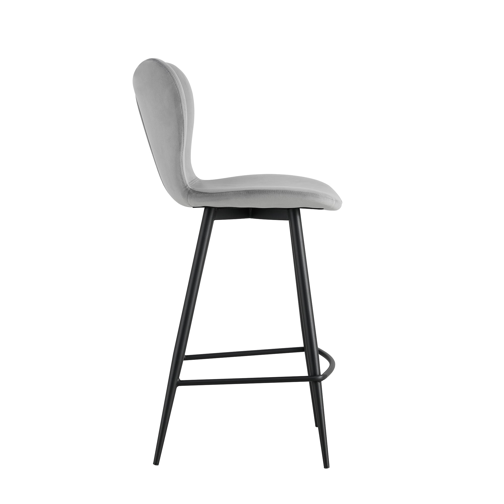 Resenkos Upholstered Velvet Bar Height Barstool Set of 2 with Back and Metal Legs, Modern Counter Height Dining Chair Grey Resenkos Upholstered Velvet Bar Height Barstool Set of 2 with Back and Metal Legs, Modern Counter Height Dining Chair Grey