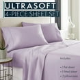 thumbnail image 6 of Hotel Luxury Bed Sheet & Pillowcase 4 Piece Set 1800 Series Egyptian Quality, Double Brushed Microfiber Bedding, 16 inch Deep Pockets, Queen, Lavender, 6 of 7