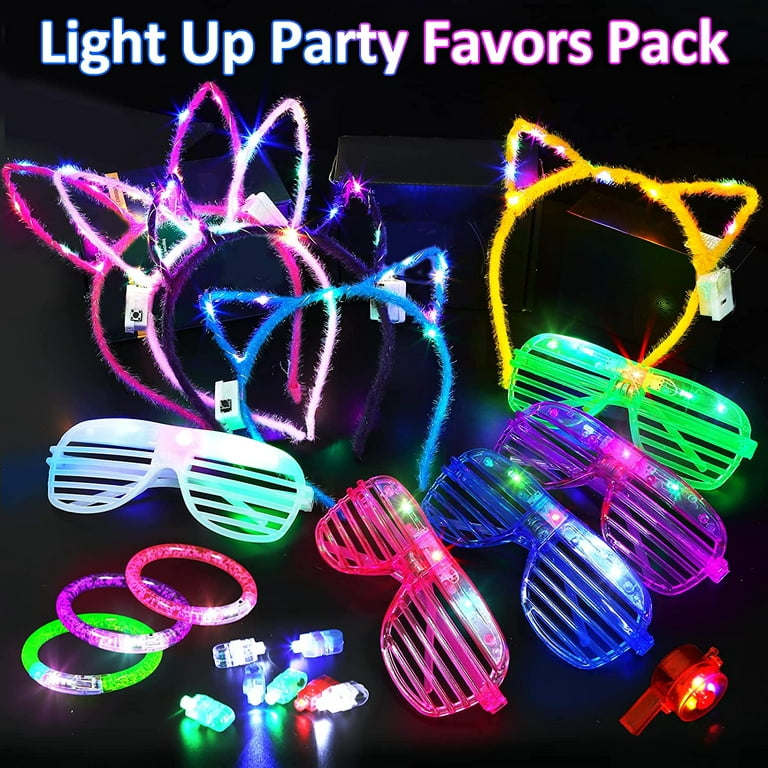 Light Up Toys Glow Party Supplies - 65 Pack LED New Year Birthday Party  Favors Stuffers Accessories for Kids Adults, 5 Light Up Glasses 10  Bracelets 5 Flashing Headbands 5 Necklaces 40 Finger Lights 