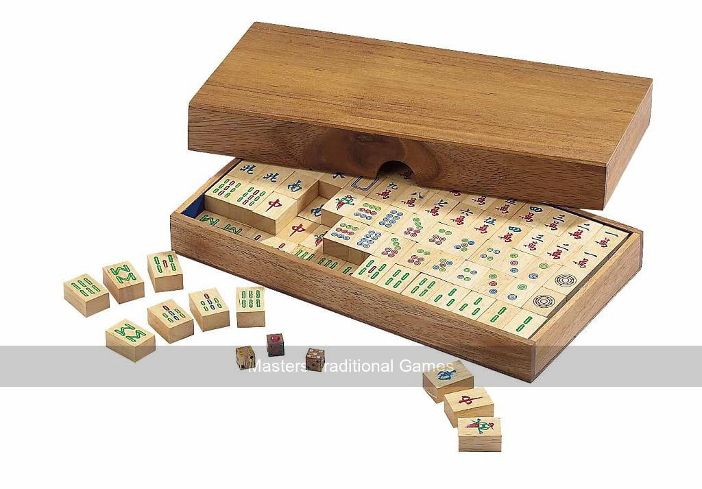 Philos Wooden Mah Jong (Mahjong) set with wooden tiles (no English