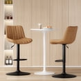 thumbnail image 3 of WGYPRIME Bar Stools Set of 2 with 360° Swivel, PU Leather Counter Height Chairs with Ergonomic Backrest, Metal Base Bar Chairs for Kitchen Island, Dining or Home Bar, Brown, 3 of 11