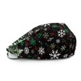 thumbnail image 2 of Chririnla Christmas Polyester Forward Flat Cap Featuring Snowflake Pine Tree, Adjustable Retro Newsboy Hat for Driving and Outdoor Camping, 2 of 4