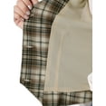 thumbnail image 5 of INSPIRE CHIC Women's  V Neck Cinched Waist Button Asymmetric Stretchy Plaid Sleeveless Jacket M Light Khaki, 5 of 6