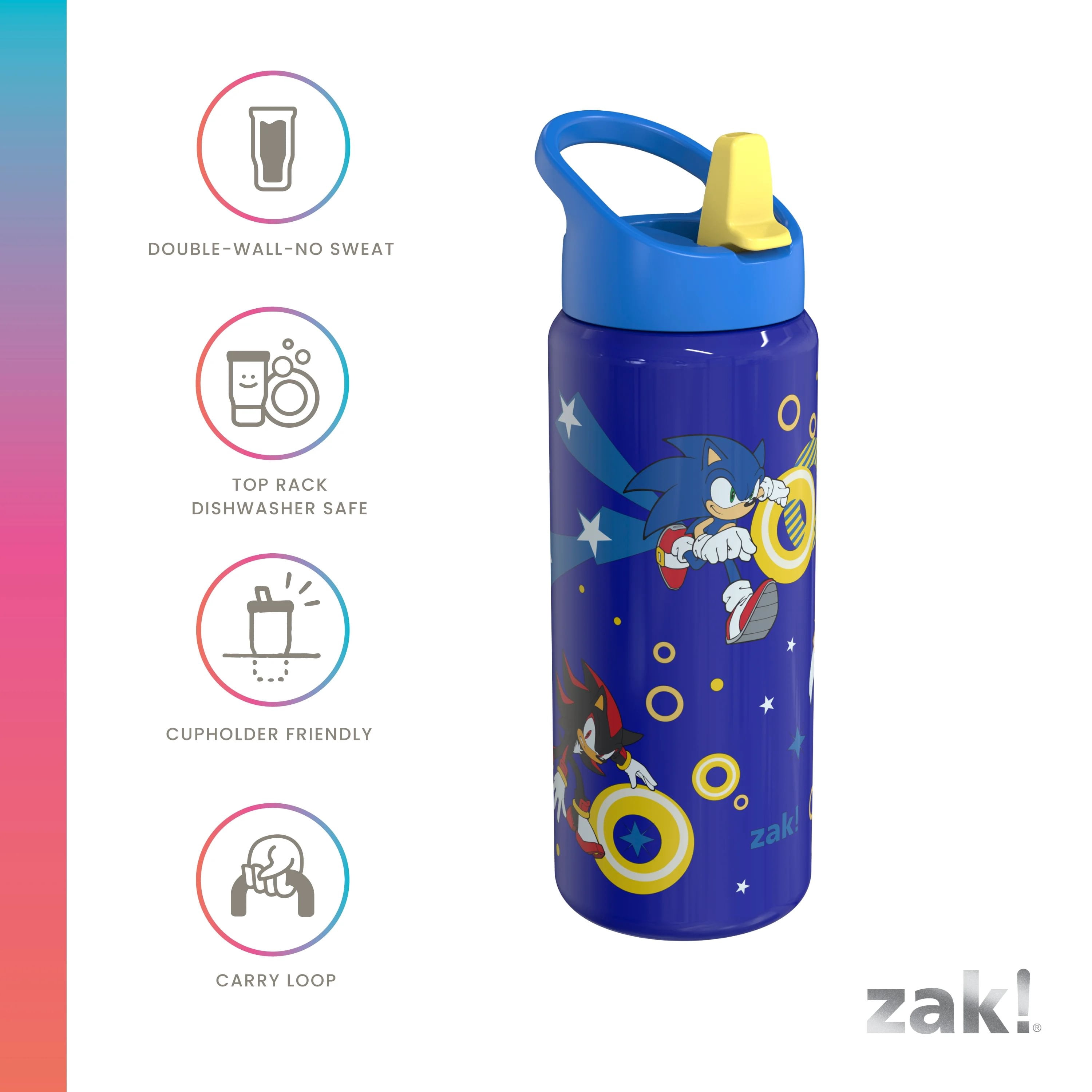 Zak Designs 20oz Sonic Siply Stainless Steel Clutch