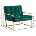 thumbnail image 5 of Meridian Furniture Pierre Fauteuil d'Appoint en Velours Vert, 5 of 5