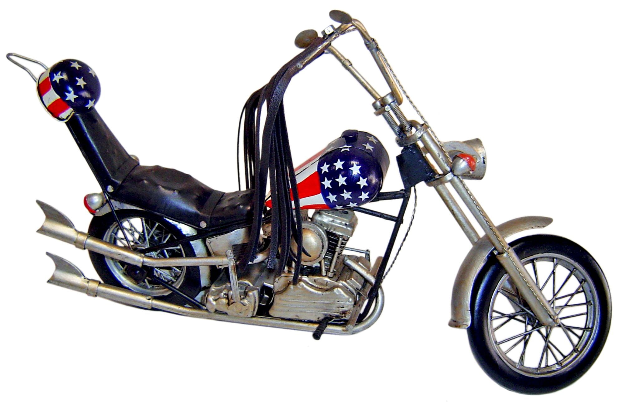silver chopper bike