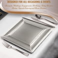 thumbnail image 3 of Smarty 13" Silver Square Edge Beaded Disposable Paper Charger Plate 120ct, 3 of 8