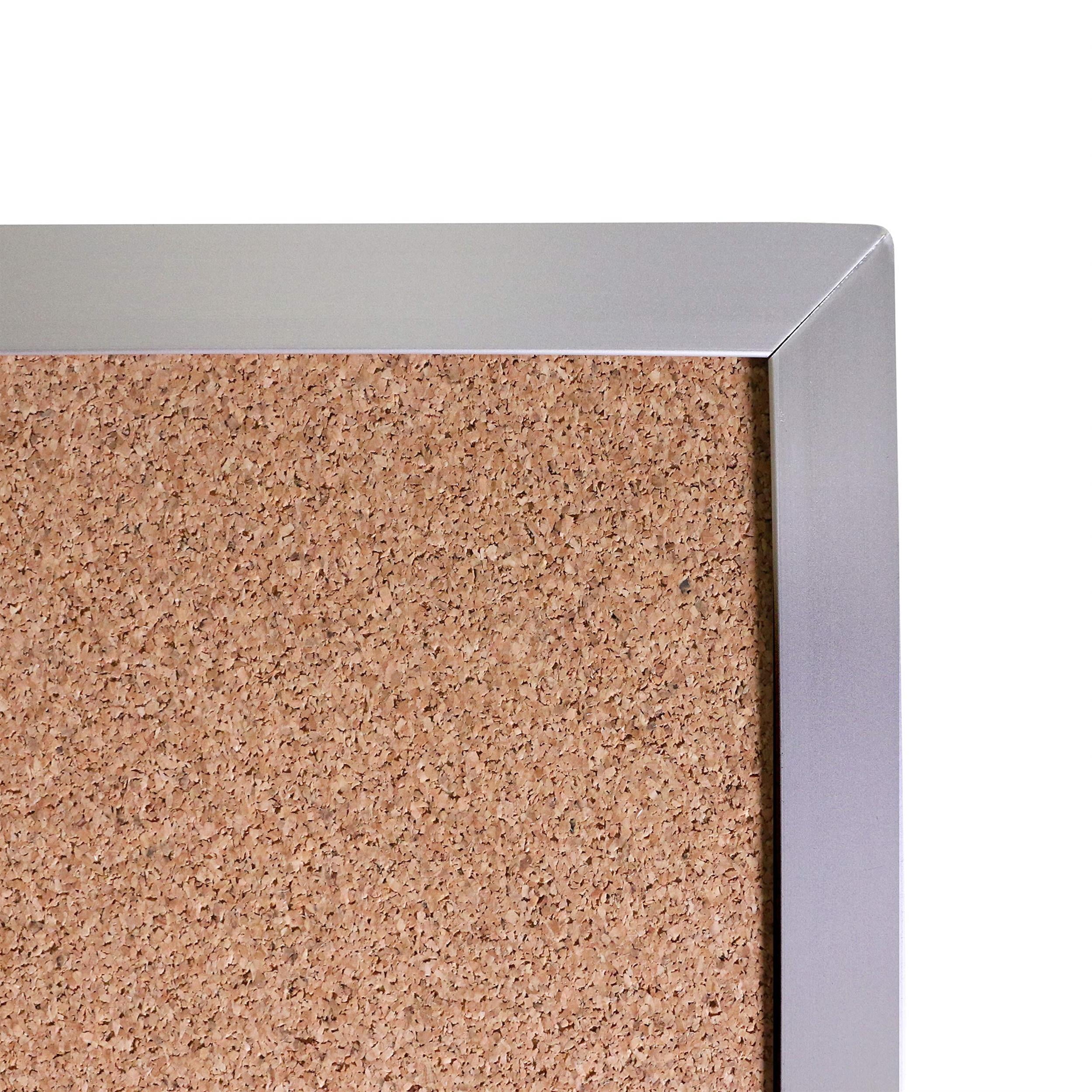 Pemberly Row Wood 4' x 6' Reversible Cork Bulletin Board in Natural