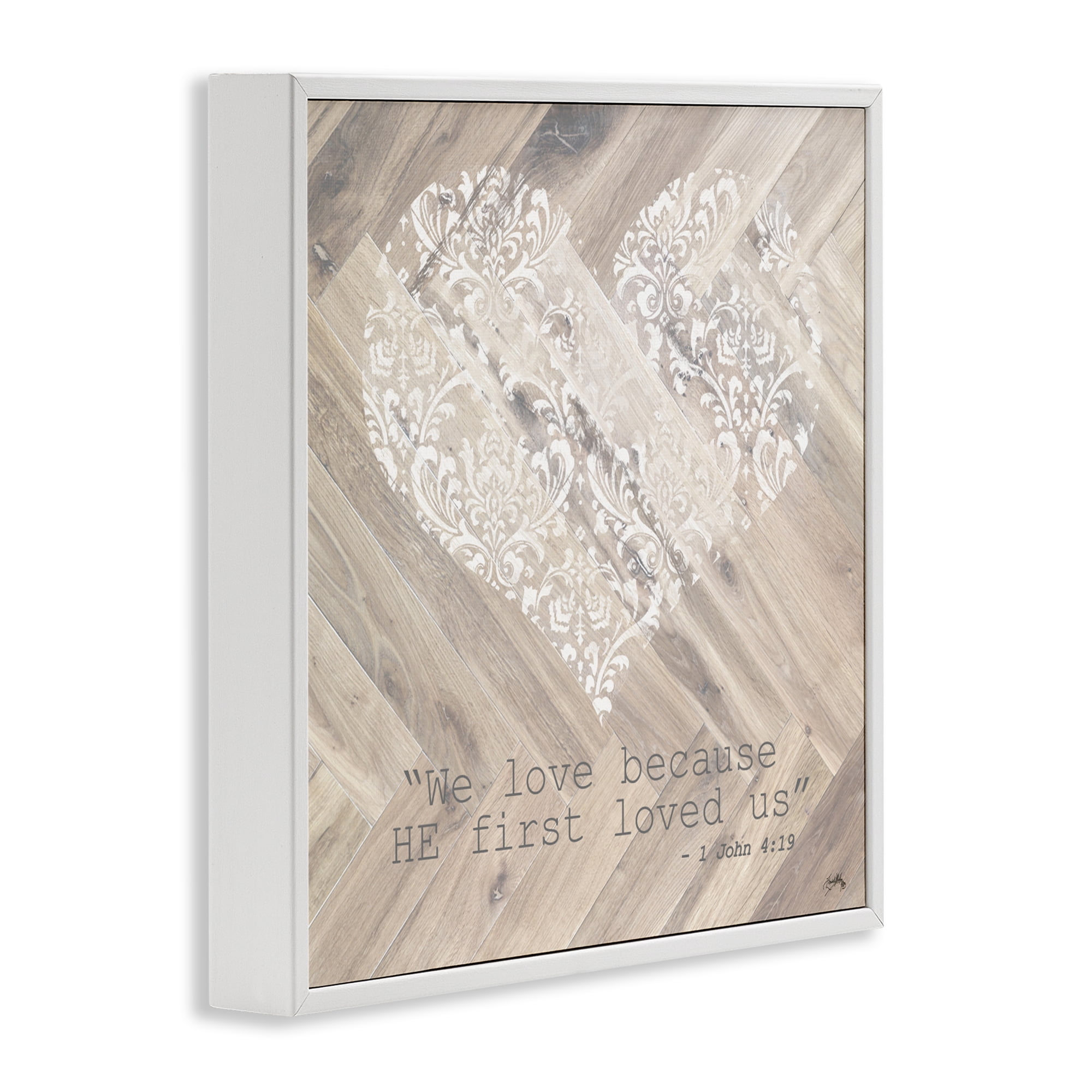 Stupell Industries He Loved Us First White Framed Giclee Art, design by Elizabeth Medley