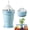 Blue, variant on Foldable 2-in-1 Ice Ball Maker Water Bottle with Straw Portable Travel Outdoor