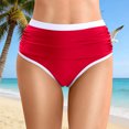 thumbnail image 2 of DHFJKG High Waisted Swimsuit Bottoms Women Color Block High Cut Swim Briefs Tummy Control Bikini Bottom Trendy Beachwear, 2 of 9