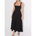 thumbnail image 5 of Women's Square Neck Sleeveless Midi Dress 95% Polyester 5% Spandex for Elegant Day to Night Wear Flattering Every Figure, 5 of 8