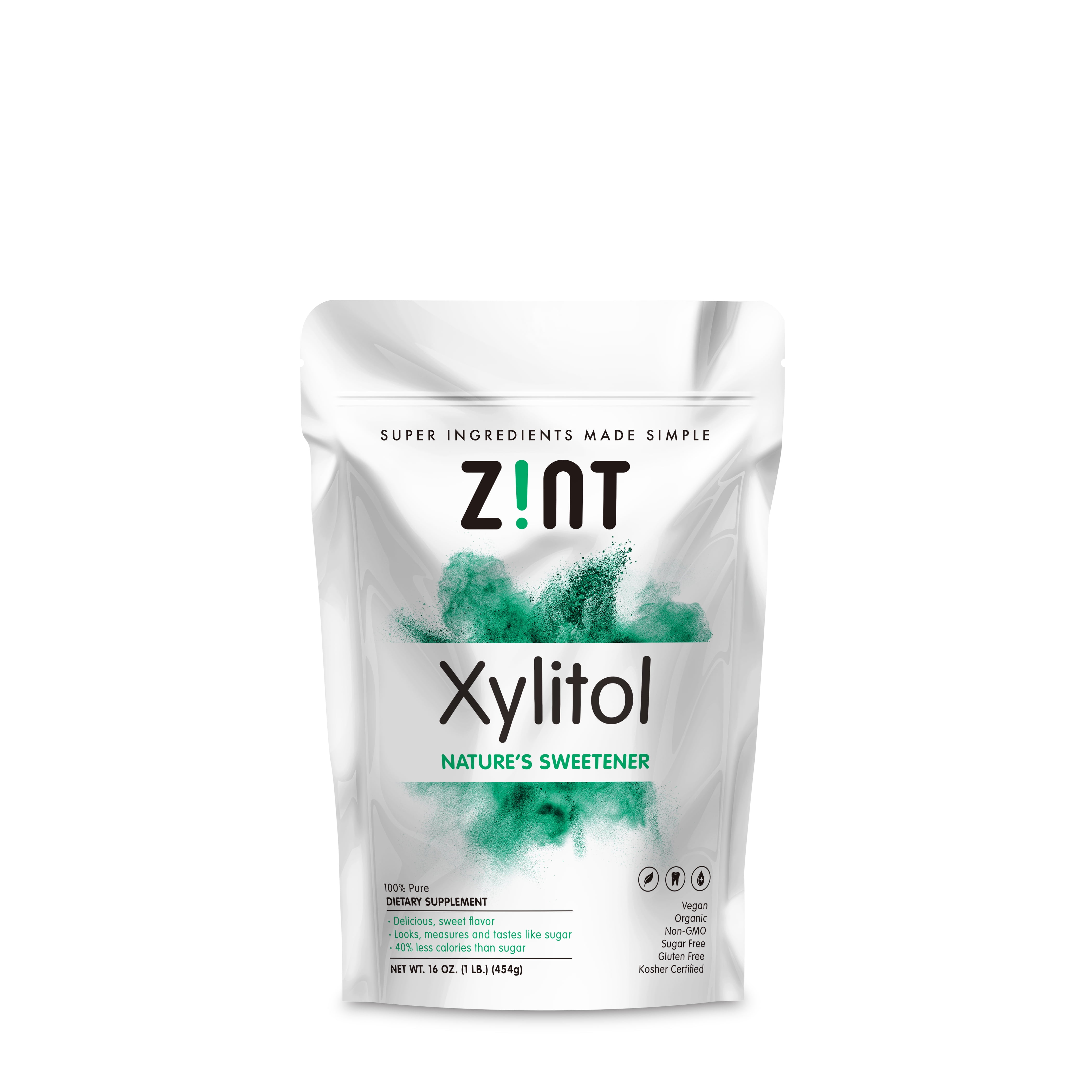 Zint Xylitol Natural Sweetener Powdered GMO Gluten and Sugar Free 1 lb