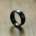 thumbnail image 5 of 8mm Black Polished Smooth Band 316L Stainless Steel Men's Wedding Ring Size 5-13, 5 of 7