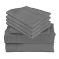 thumbnail image 4 of 6 Piece Luxury Rayon Made From Bamboo Sheets Set- King Gray Sheets, Softer Than Cotton-Up To 16" Deep Pockets-Wrinkle Free-Extremely Soft Bamboo Derived Rayon Sheets- King,Gray, 4 of 5