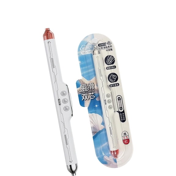 ZELVINN Double Head Retractable Ballpoint Pens Black Red Double Color Ballpoint 0.5mmfor Students and Artists Writing Drawing