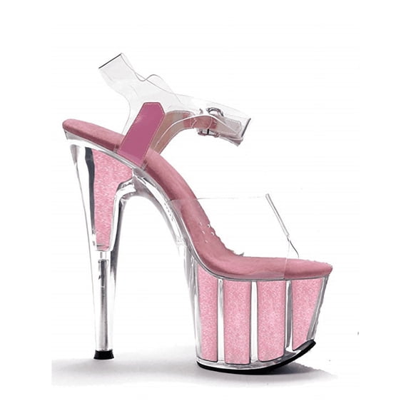 7" Pointed Stiletto Glitter Platform Sandal