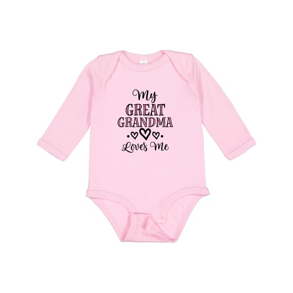 Inktastic My Great Grandma Loves Me Granddaughter Girls Long Sleeve Baby Bodysuit
