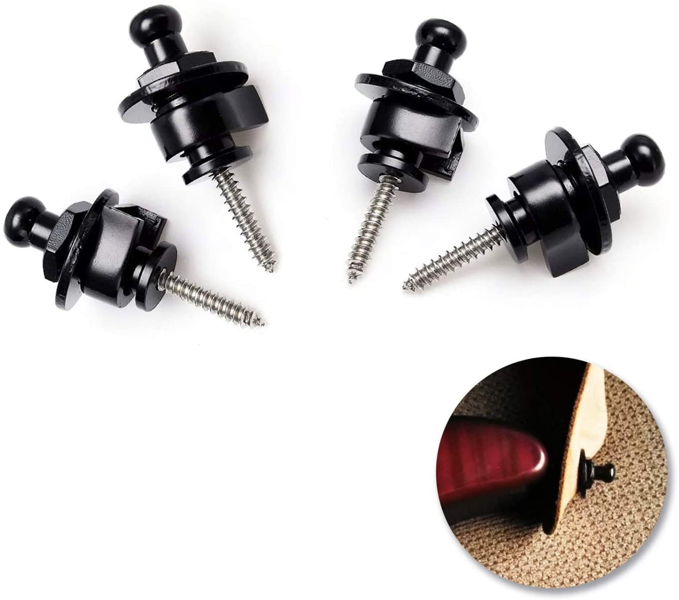 Premium Guitar Straplocks, Quick Release Guitar Strap Buttons, Strap Lock for Acoustic Guitar