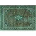 thumbnail image 1 of Ahgly Company Machine Washable Indoor Rectangle Persian Turquoise Blue Traditional Area Rugs, 3' x 5', 1 of 4