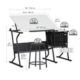thumbnail image 4 of Studio Designs Eclipse Ultra Center/Drawing Table with Angle Adjustable Top, Storage Drawers with Stool 2 Piece Set, 4 of 11