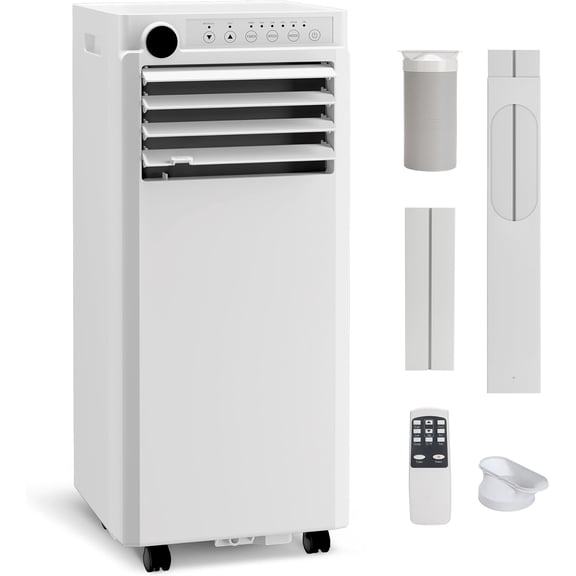 Garvee Portable Air Conditioner, 8000 BTU Small Portable AC Unit for Rooms to 350 Sq. Ft. with Cooling, Dehumidifier & Fan Mode, Remote Control, LED Display, 24H Timer, Window Kit