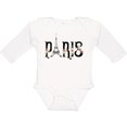 thumbnail image 3 of Inktastic Paris Eiffel Tower with Flowers Boys or Girls Long Sleeve Baby Bodysuit, 3 of 5