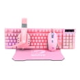thumbnail image 1 of Combo Teclado Mouse Audífonos y Tapete Gamer Marvo CM370PK Rosa Retroiluminado RGB, 1 of 5